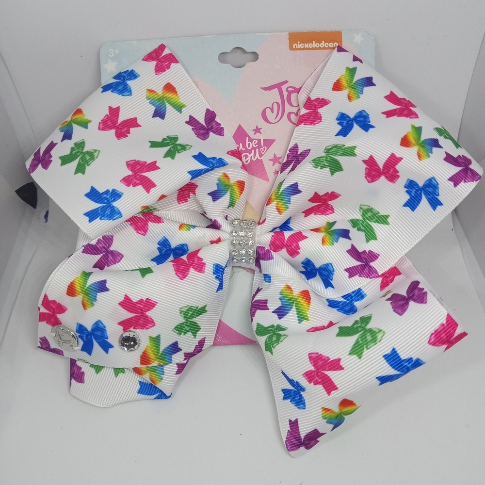 JoJo Siwa White Bow with Colorful Butterflies